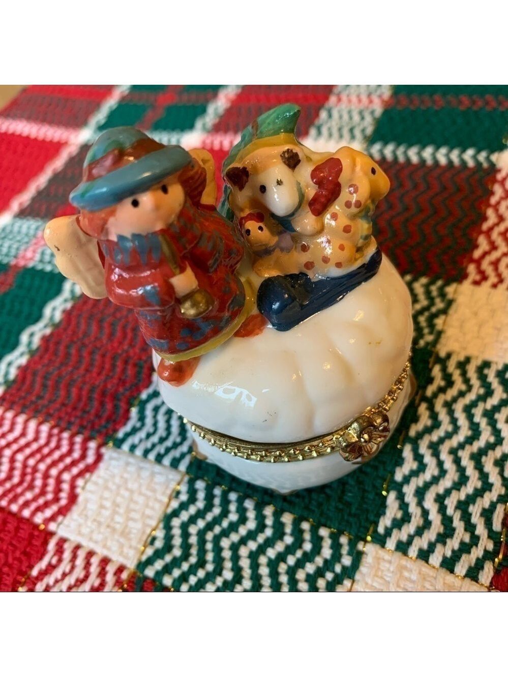 Angel & friends vintage treasure trinket box holiday decor gift